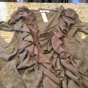 Light weight gray cardigan sweater